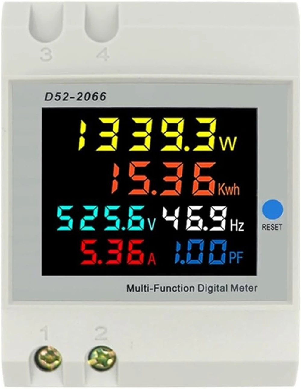 

Single Phase Energy Meter Din Rail Electricity Usage Monitor AC 40-300V 100A Voltmeter Ammeter Watt Kwh Frequency Power Meter