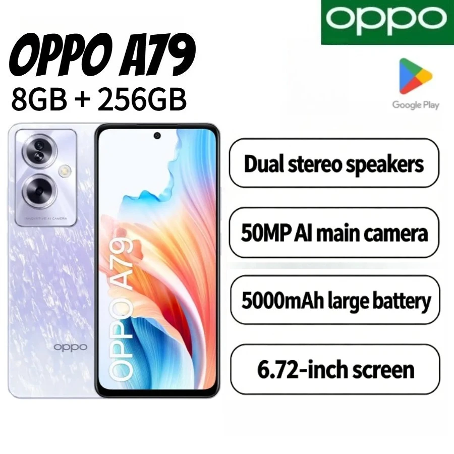2026 New OPPO A79 Global Version Factory Dual SIM Android Smartphone 8GB RAM 256GB Storage 6.72 Inch 90Hz Smooth Display