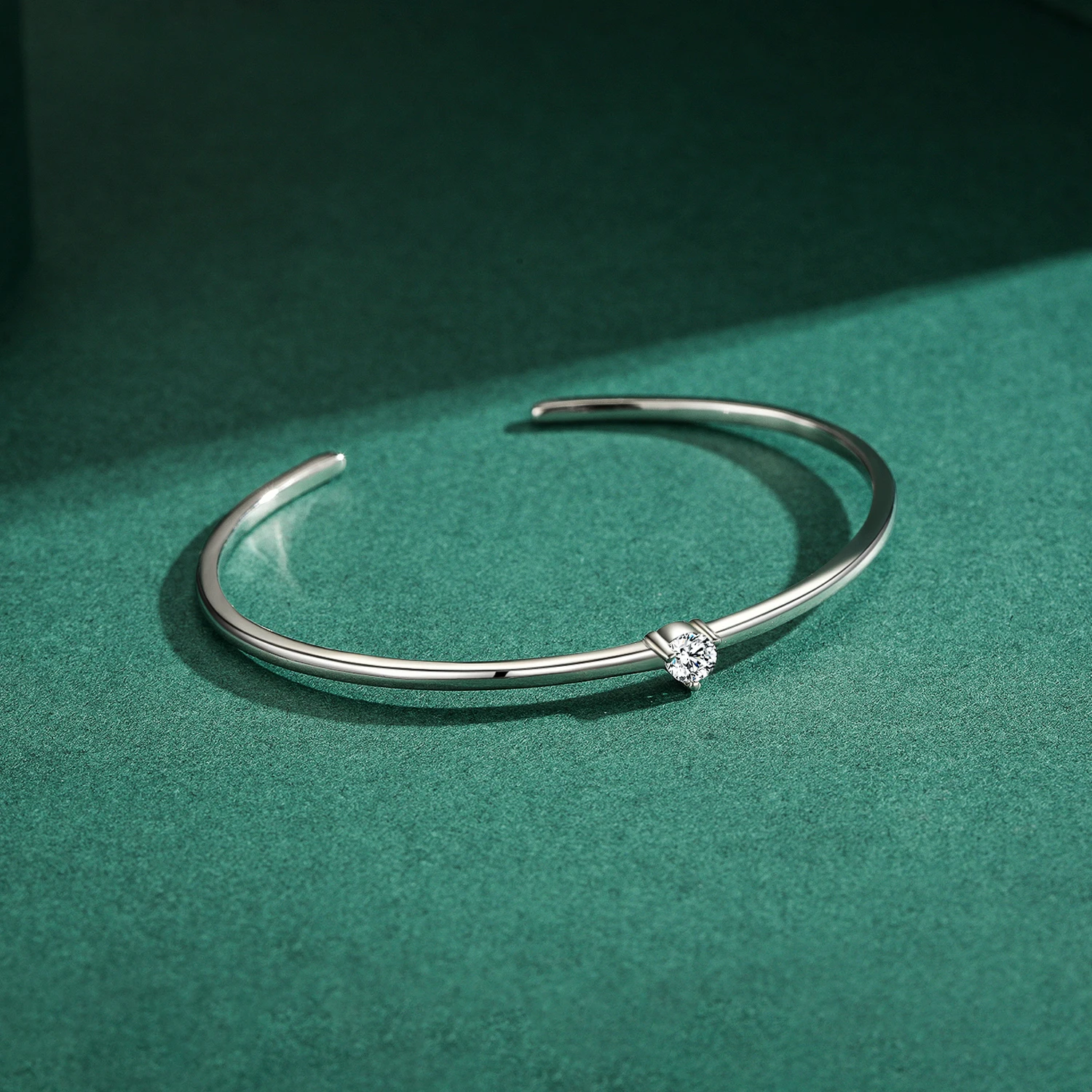 Modian 100% Real 925 Sterling Silver Round Clear Ten Heart CZ Open Bracelet For Women Fine Jewelry Charm Adjustable Bangle Gifts