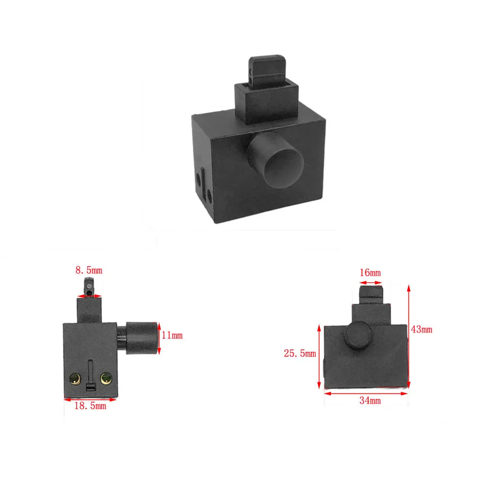 10A Locking Power Switch for Power Tools Including For Angle Grinder Drill Cutting Tool 3.4x1.85x4.3cm Standard