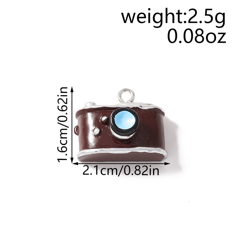 10 Stück 21x16mm Niedliche Kamera-Anhänger aus Harz für Schmuckherstellung, Ohrringe, Halsketten, Armbänder, Zubehör, DIY-Bastelarbeiten, Geschenk – Detail 1