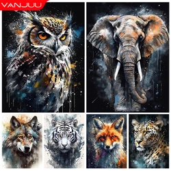 Owl 5D Diamond Painting Kit Wolf Diamond Mosaic Elephant Horse Diamond Embroidery DIY Animal Rhinestone Home Decoration Gift