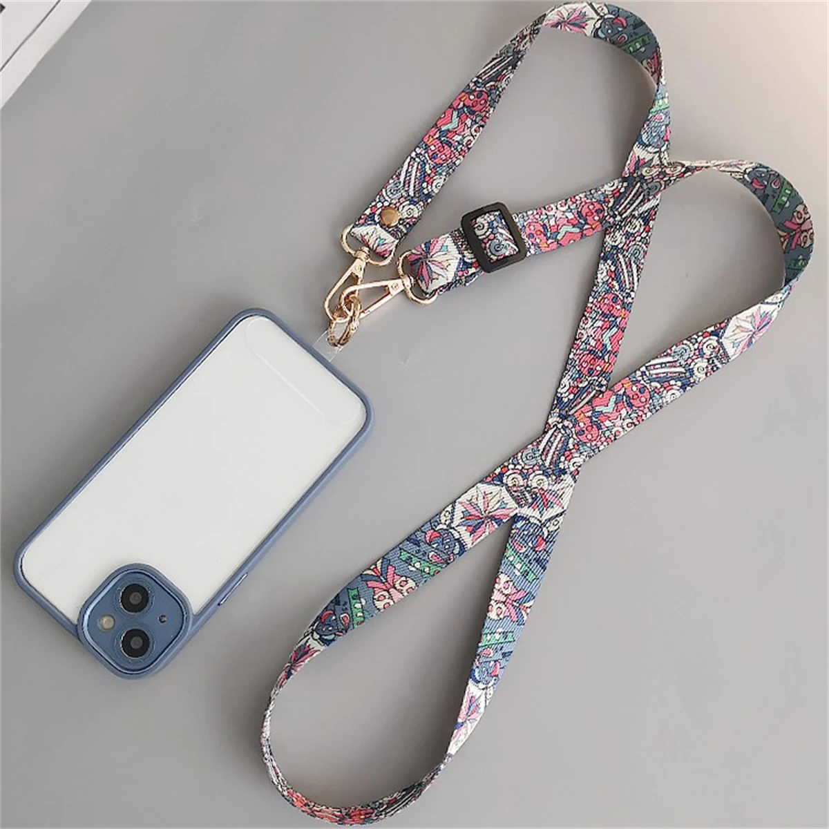 الهاتف المحمول كليب Antilost الرجعية نمط حزام Crossbody الأشرطة الطويلة تعديل طول معلقة العالمي الرقبة الحبل للهاتف #4