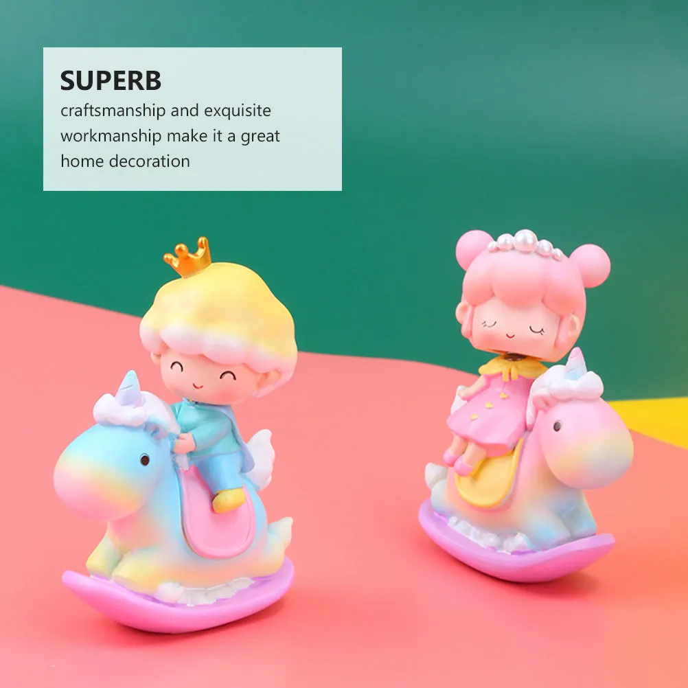 

1Pcs Unicorn Ornament Fairy Tale Pink Purple Blue Resin Cake Decoration Dessert Ornament Party Adornment Birthday Cake Ornaments