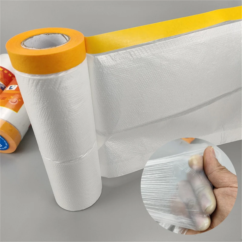Pre Taped Masking Film Painters Plastic Sheeting Film Tape Car Paint Masking Film Automotive Painting Covering Furniture Tapes