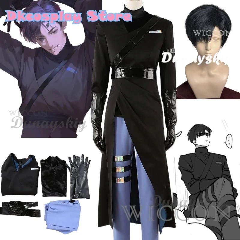 Alien Stage Anime Ivan Cosplay Black Sorrow Cosplay Black Wig Role Playing Party Pants Belt Halloween Carnival Costume Outfit