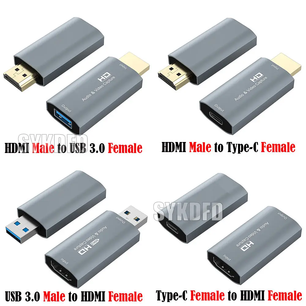 4K Video Capture Card type c USB c female to HDMI-compatible male 1080P Live Video Streaming Game Recorder 60hz