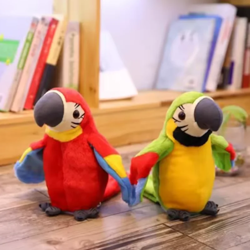 Nowy Elektryczny Papuga Mówiąca Pluszowa Zabawka Śliczny Papuga Mówiąca Nagrywająca Elektryczna Symulacja Papugi Wypchana Pluszowa Zabawka Prezent Urodzinowy dla Dzieci