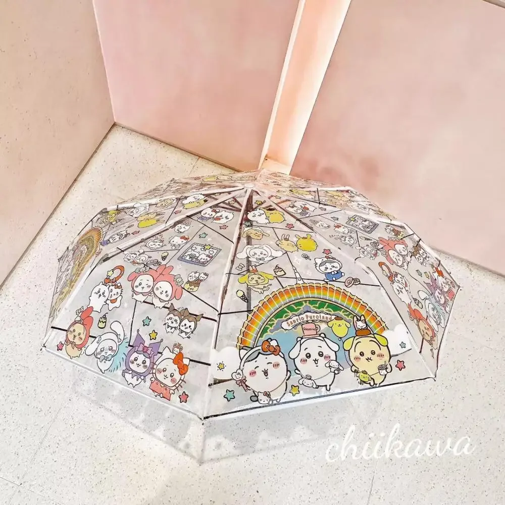 Kawaii Chiikawa Umbrella Cute Cartoon Usagi Transparent Umbrella Japanese Student Folding Adult Girls Full Automatic Umbrella view 4