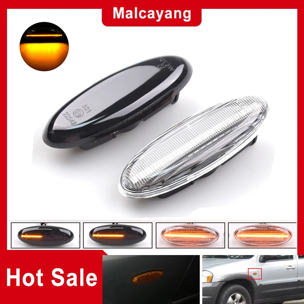 LED Side Marker Lights Dynamic Blinker Turn Signal Lamp For Mazda B2500 Pick Up 323 Etude P5 323F Astina Tribute Protege MX-6