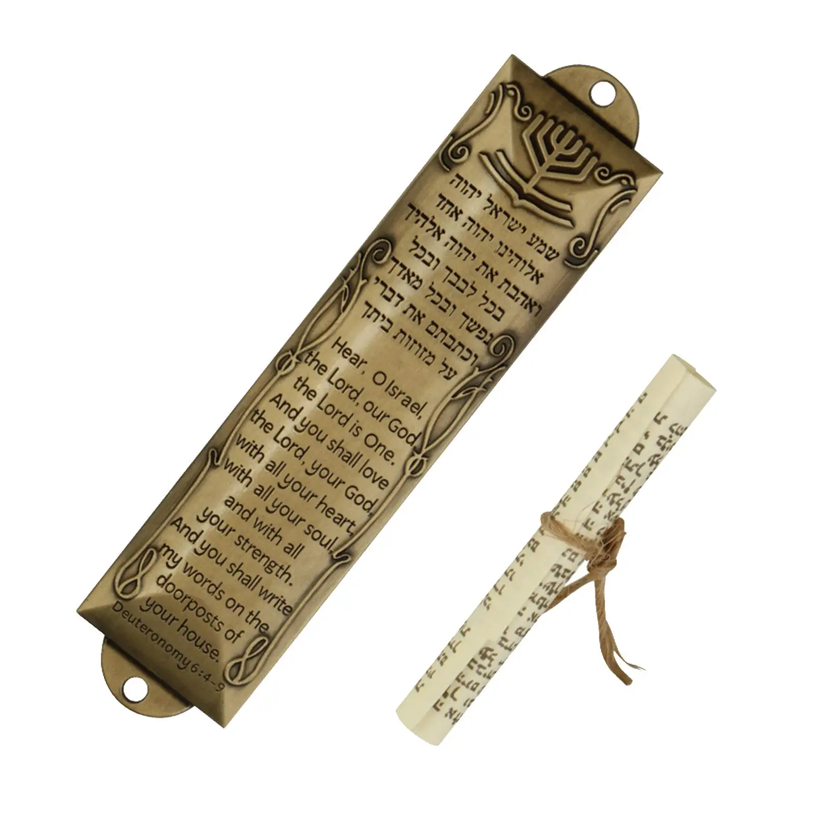 Mezuzah Holder Case 13cm Religious Gift Decor Metal Blessing