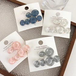 UXSL Retro Ocean Bubble Transparent Blue Jelly Hair Clip Set Bangs Clip For Women Girls Hairpins Geometry Barrettes Headdress