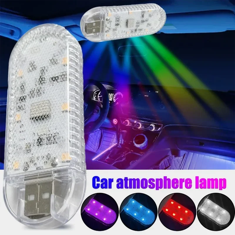 LED Car Mini Touch Light USB Charging Portable Auto Roof Ceiling Reading Night Lamp Wireless Car Decoration Ambinet Light