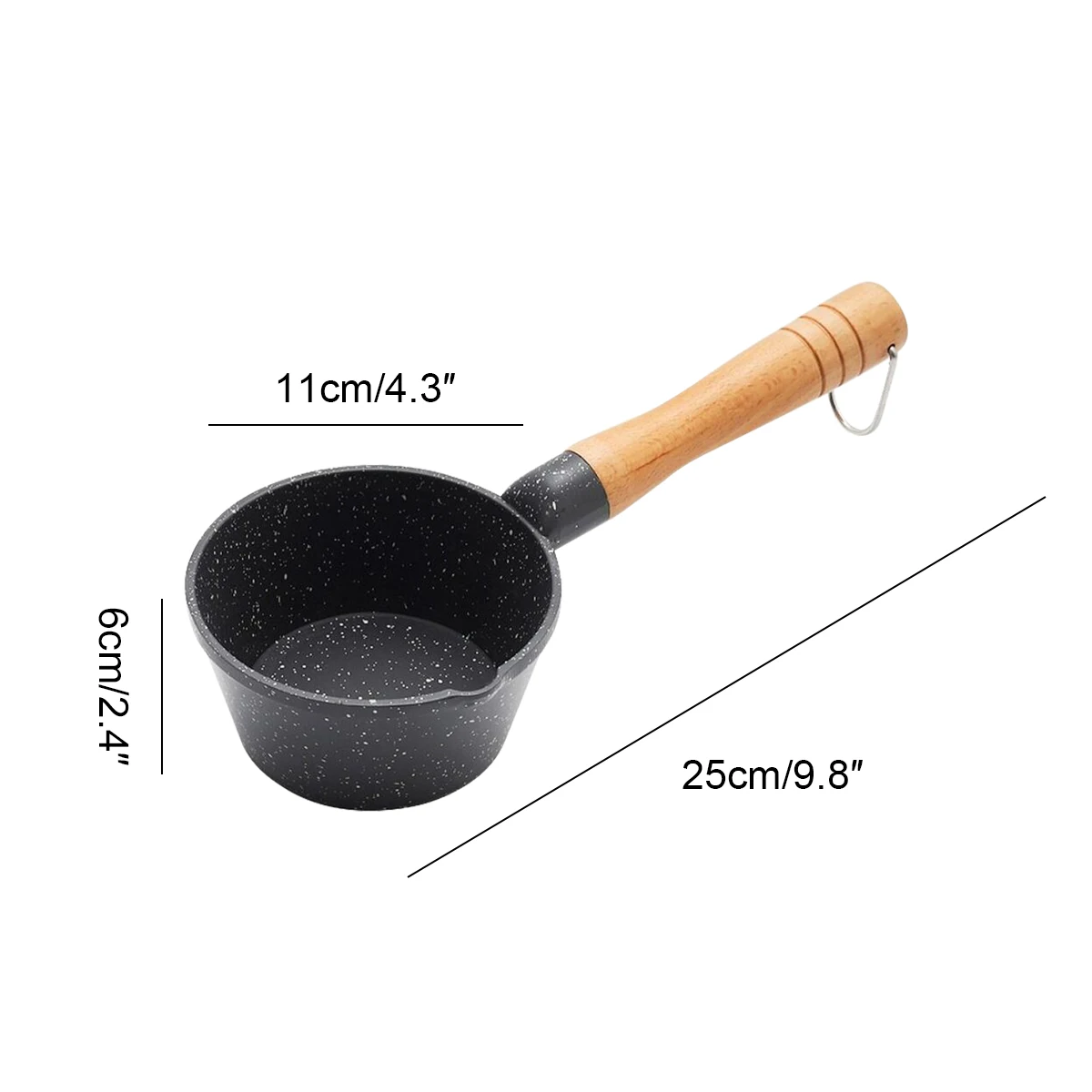 New Non-Stick Sauce Pan 25cm Cooking Pot With Pour Spout Pan Oil Drizzling Small Pot Kitchens Supplies