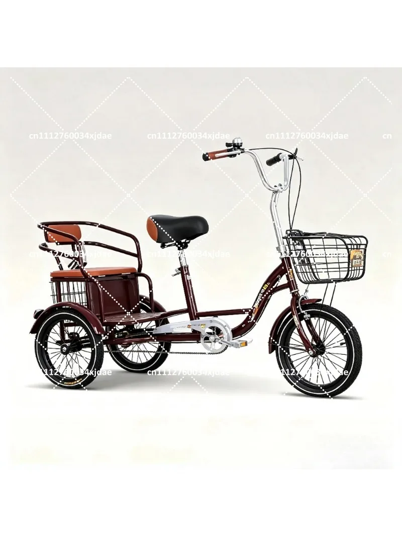 Lightweight Senior Pedal Tricycle - Manual Three-Wheel Bike, Human-Powered Scooter for Seniors Daily Use