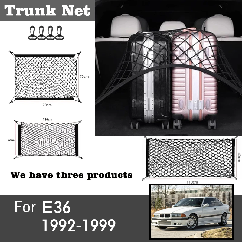 

Car Trunk Mesh Cargo Luggage Net For BMW E36 3 Series 1992-1999 1994 Interior Part Accessories Storage Bag Nylon Elastic Hanging