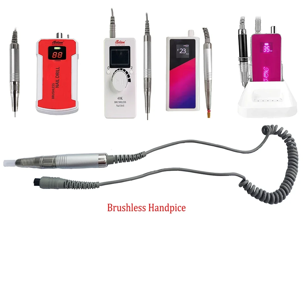 Brushless Nail Drill Handpiece 35KRPM low vibration Manicure Pen Metal Alloy Silent Polish Drill For Pedicure Salon