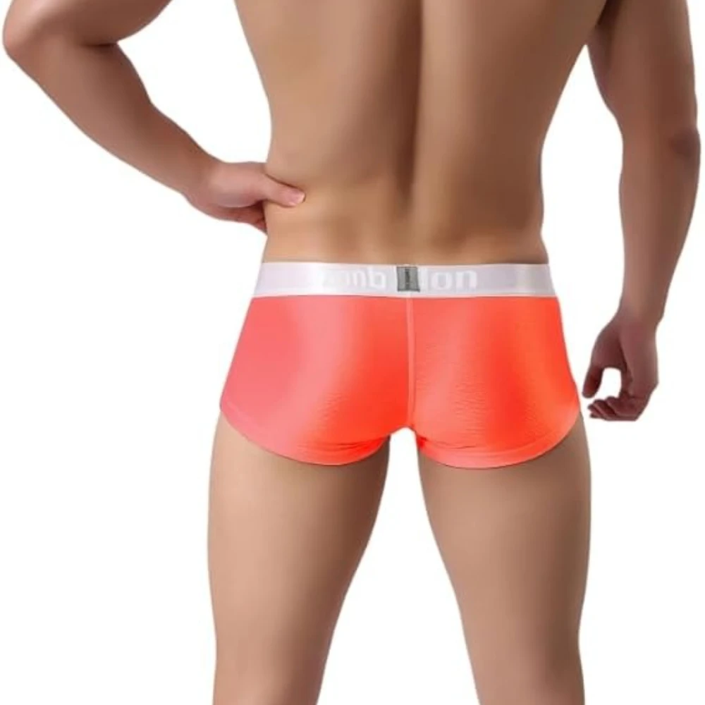 Jinshi Men Boxer Shorts Underwear Big Pouch Sexy Man Nylon Sexy Bikini Mens Underwear