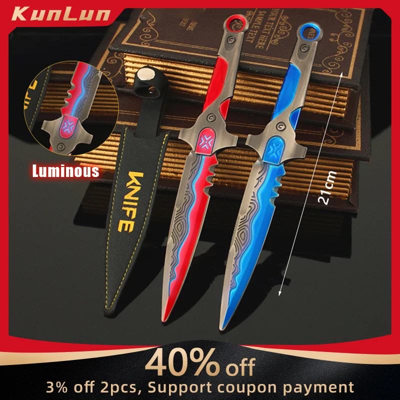 

21cm Valorant Melee Weapon Luminouos VCT LOCK//IN Blade of Mercy Alloy Model 1:1 Replic Game Prop Samurai Safe Night Toys Knife