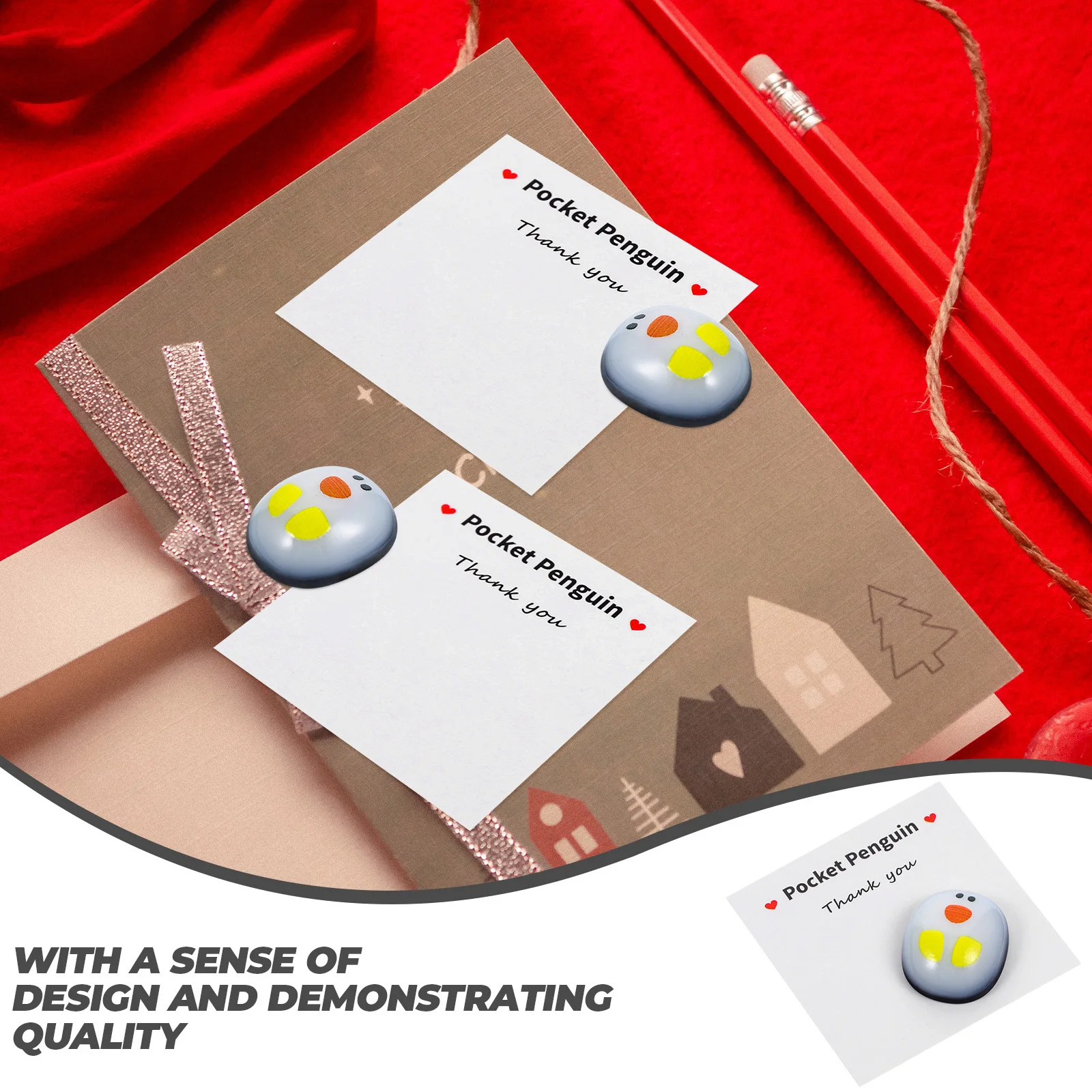 

1 Set Of Glass Gift Premium Craft Desktop Ornament Room Decor Greeting Card Kit Tabletop Penguin Decor Glass Artwork Mini Gift