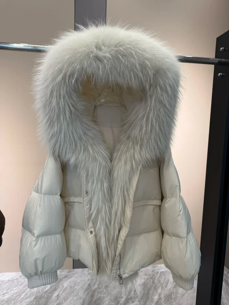 Thick Goose Down Jacket Luxury Winter Real Natural Fur Coat Women Warm Waterproof Puffer Down Coat Cold Climate for Daily Wear
