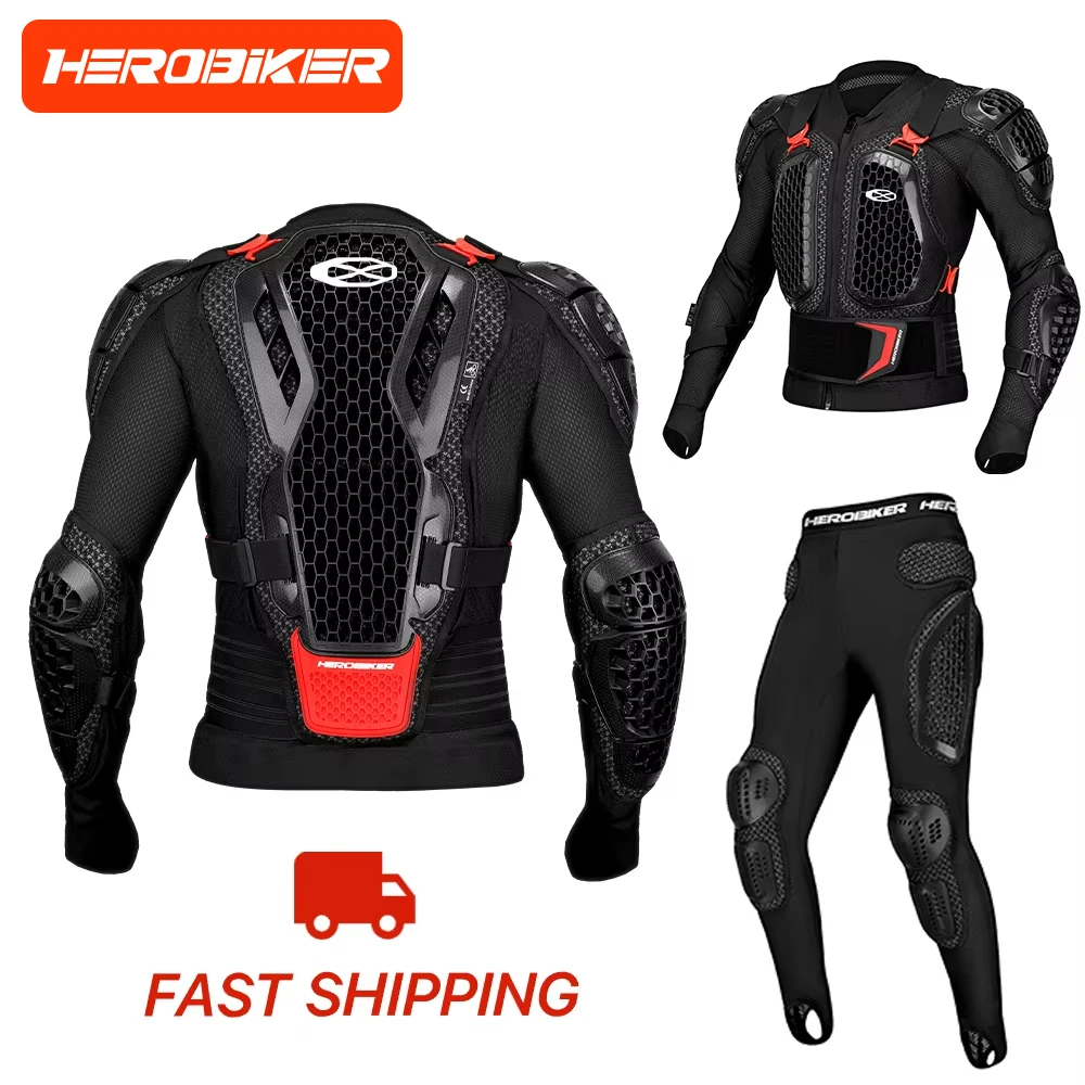 Off-Road Motorcycle Armor Unisex Protection Breathable Abrasion-Resistant Impact Gear For Moto Riding Jacket Pants-CE Certified