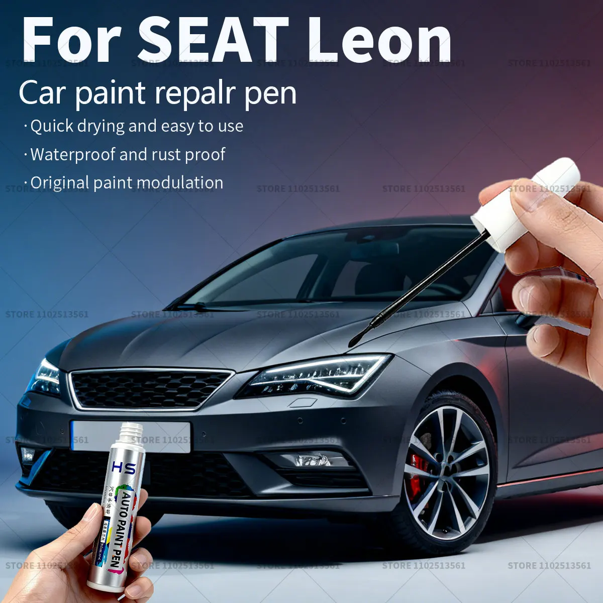 

Car Paint Repair Pen For SEAT Leon Touch Up Scratch Remover DIY Auto Accessories Red Silver Blue Gray Yellow White Snow White
