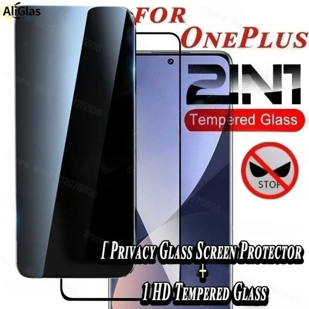 2 Stück, ein Sichtschutzglas, Displayschutzfolie und ein HD-Hartglas, entworfen für Oneplus 15 13 13R 13T 13s Serie, Funktionen Anti-Spy