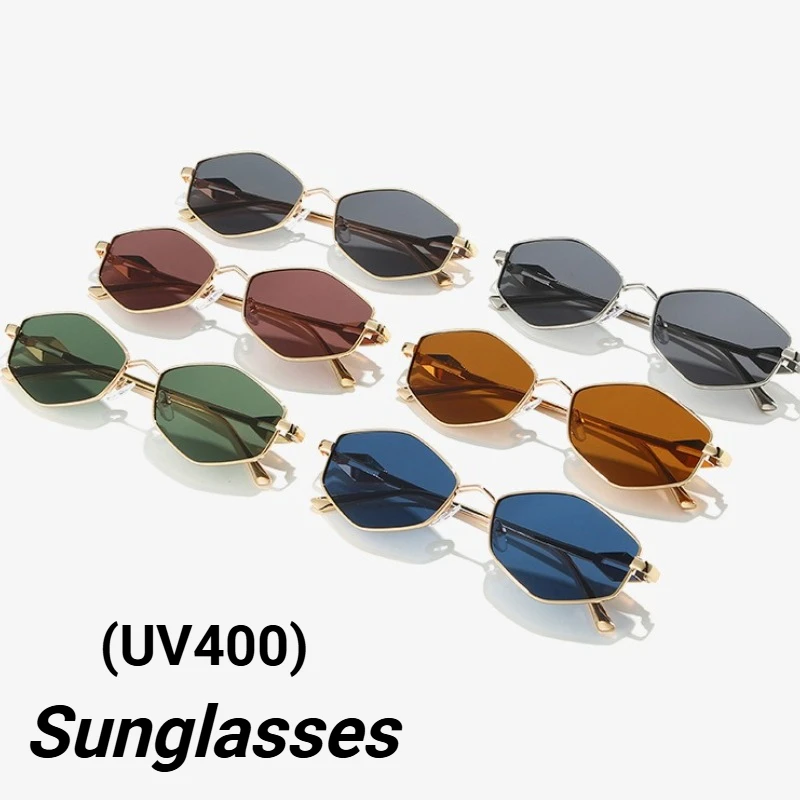 

Fashionable Rhombus-shaped Metal Sunglasses Distinctive Small-frame Eyewear Outdoor Sun Protection Classic Driving Shades