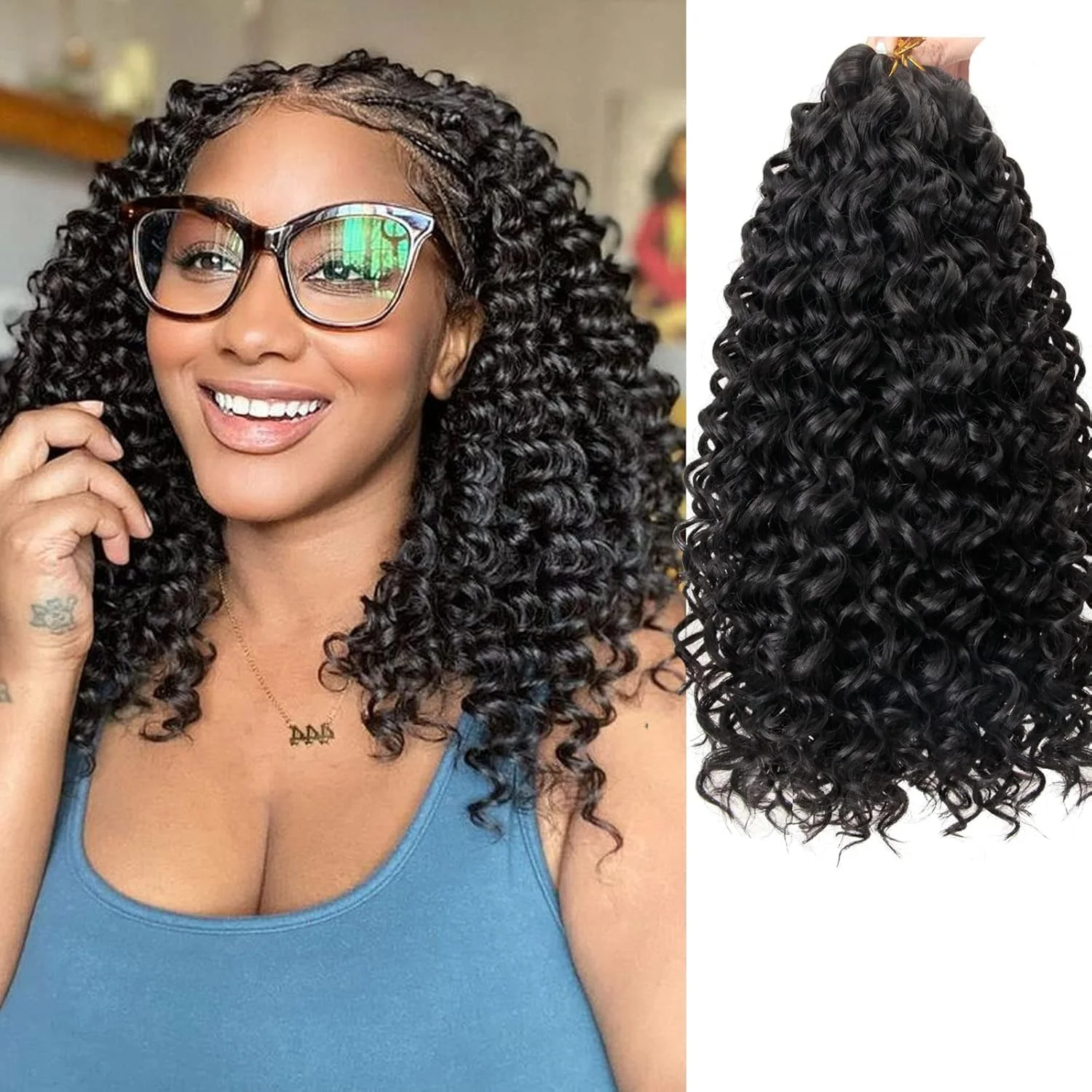 

Crochet Hair Extensions Pre-Separated Kinky Curly Natural Black Women 100% Human Hair Knotless Feather Braiding For Twist Braids