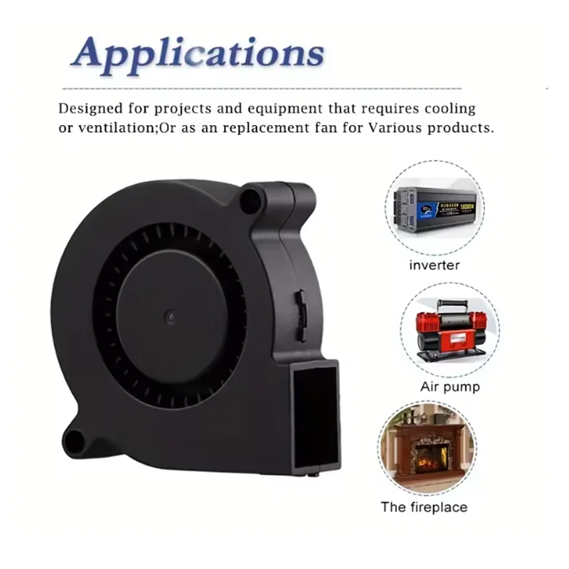 Wentylator USB 75mm Turbo Bezkobowy do Drukarki 3D 7515 7530 do Ekstrudera Chłodnica DC Inwerter Pompa Powietrza PC CPU — zdjęcie 6