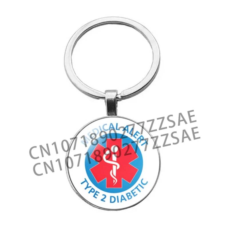 Diabetic Diabetes Medical Warning Keyring Letter Life Star Keychain Diabetes Accessories
