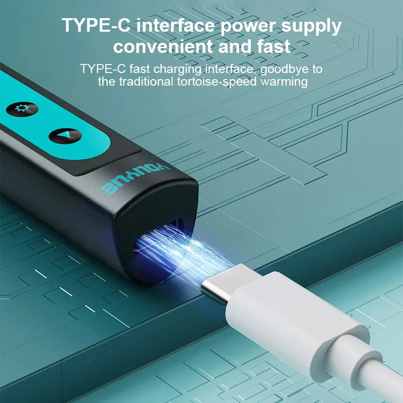 Imagem -06 - Uyue-mini Usb Ferro de Solda Portátil com T12 Dicas para Telefone Placa Mãe Pcb Repair Estação de Solda Calor Lápis Ponta Ferramentas T12s