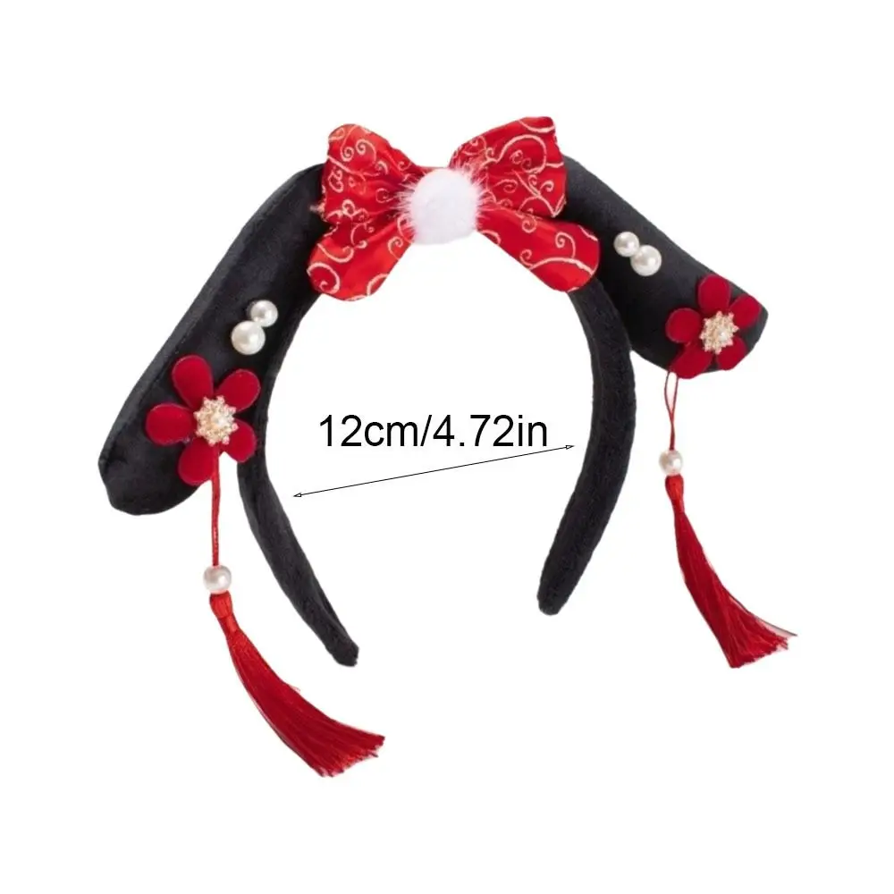 العتيقة زهرة Hanfu عقال القوس اللؤلؤ النمط الصيني أغطية الرأس تاج شرابة الطراز القديم الشعر هوب الأميرة