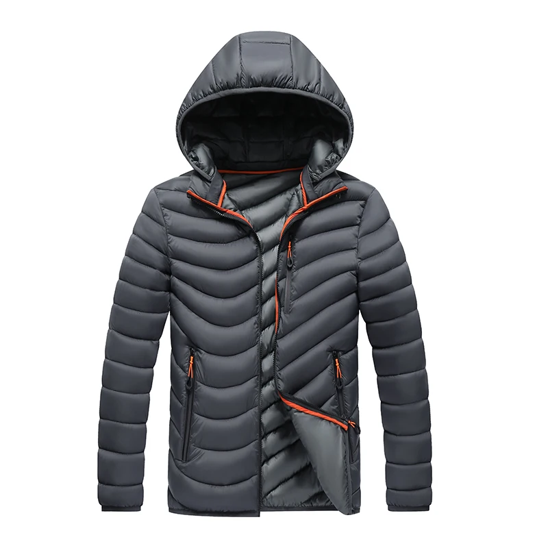 2024 Winter Men's Down Cotton Jacket Outdoor Work Multi Zipper Pocket Design Windproof Coat Detachable Hat Warm Cotton Jacket