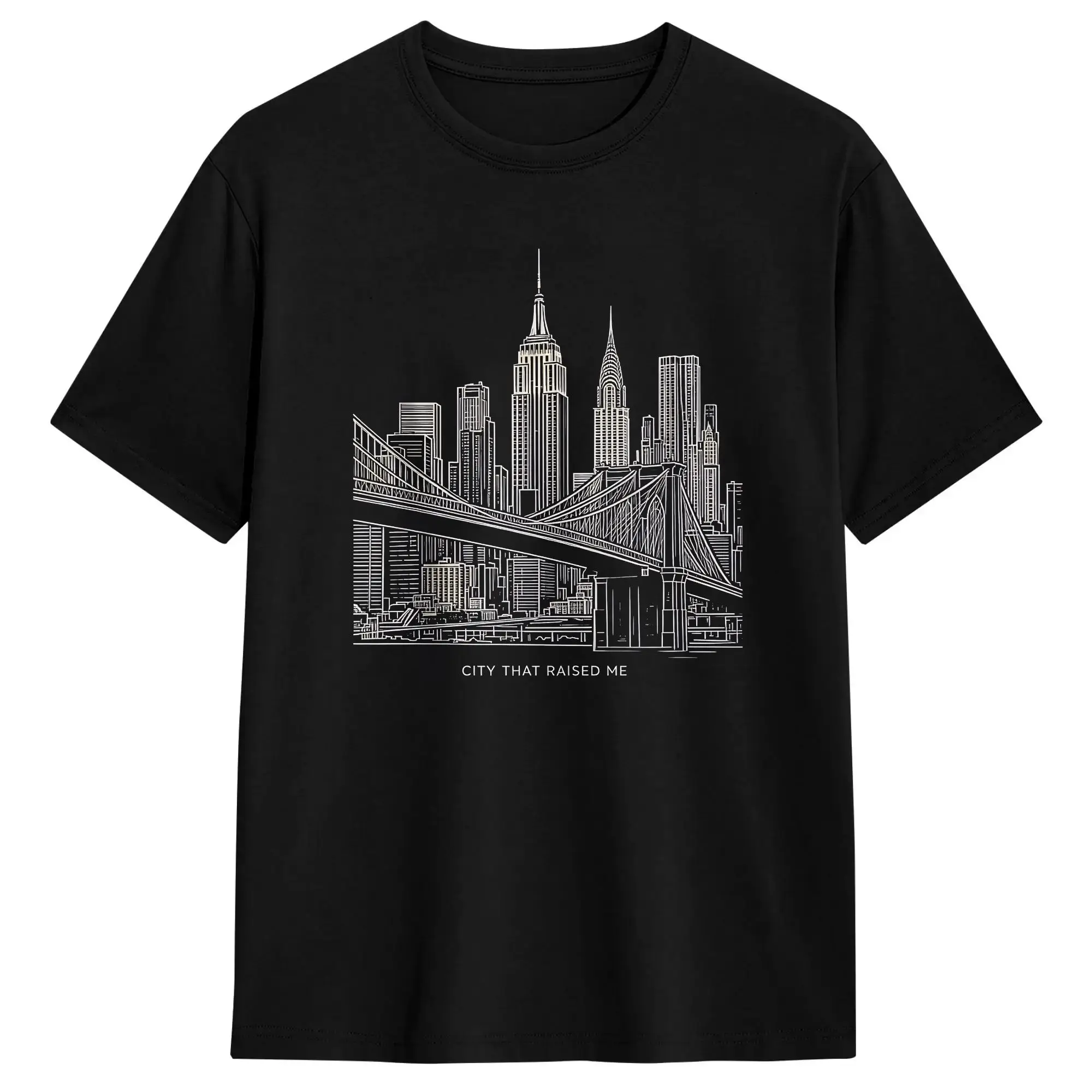 City That Raised Me New York Graphic Design T Shirts Men 100% Cotton Leisure T-Shirt Crewneck  Tee Shirt Short Sleeve Tops 6XL