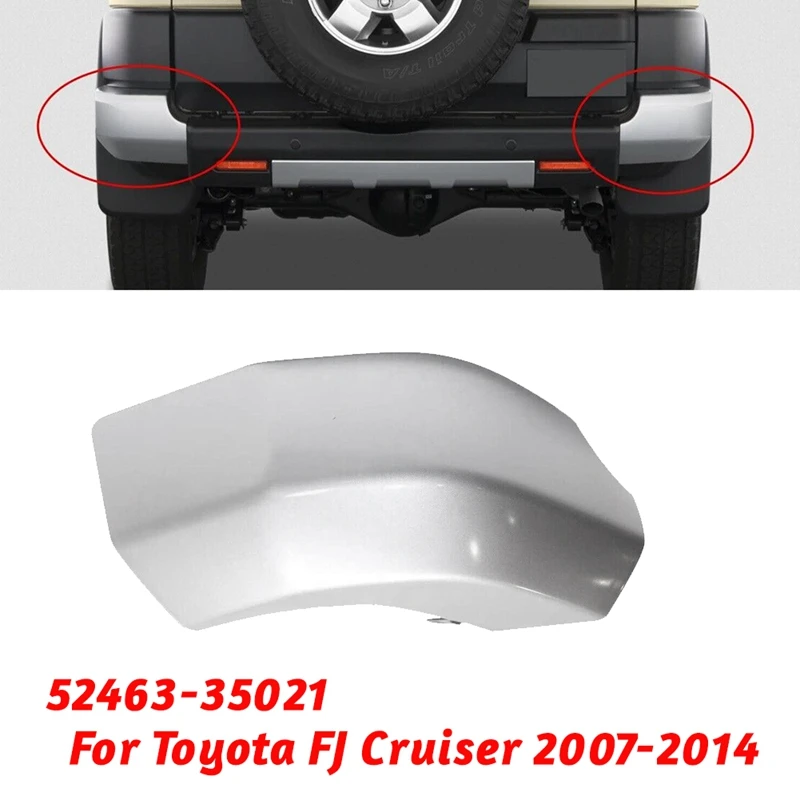 1Pair Rear Corner Bumper End Cap Pad Trim Cover 52462-35021 52463-35021 For Toyota FJ Cruiser 2007-2014 Wrap Shells Replacement