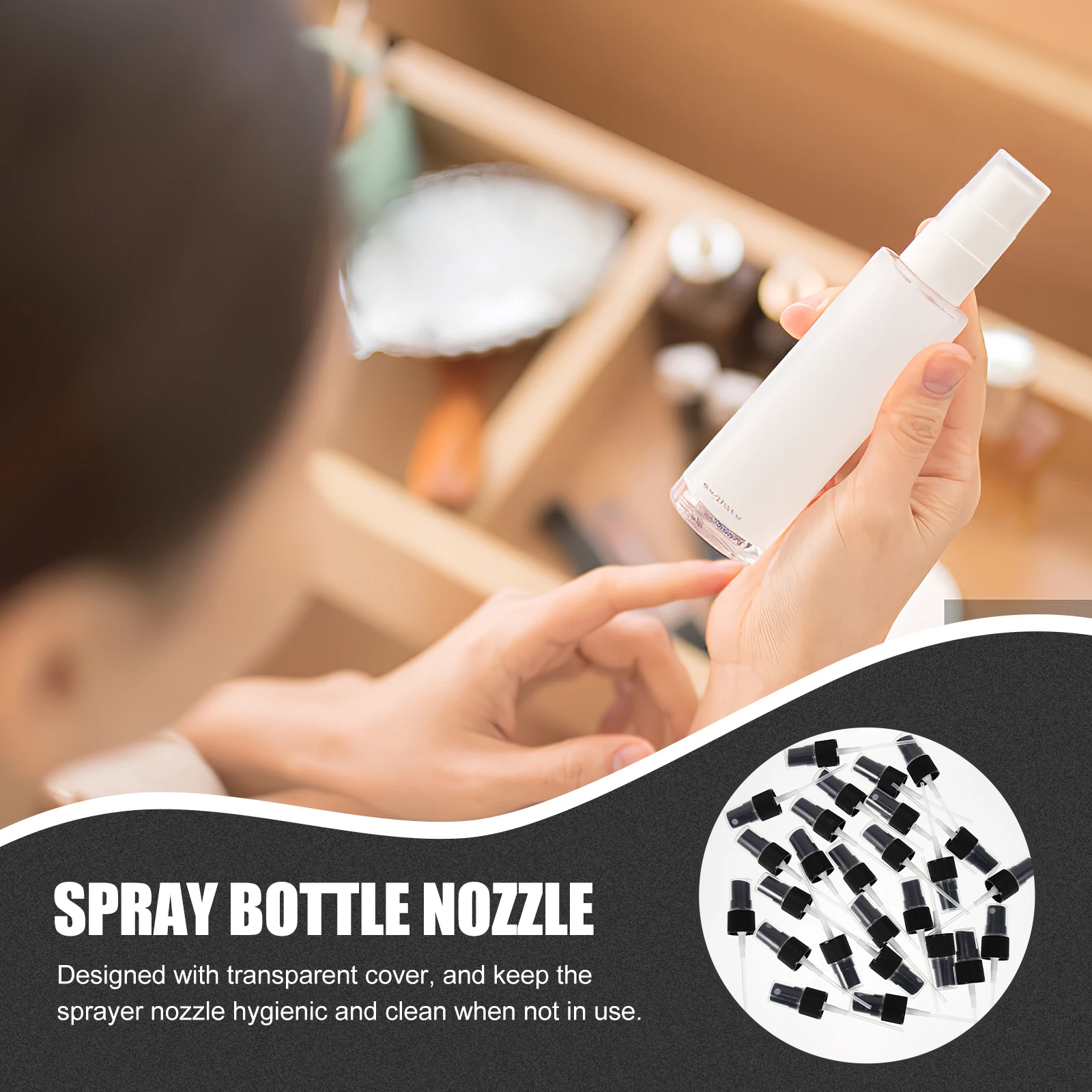 40 قطعة من فوهة الرش البديلة بغطاء شفاف بخاخ رذاذ ناعم لزجاجة الزيوت العطرية #1