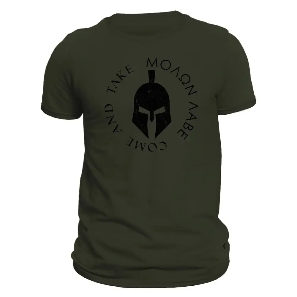 

Molon Labe Spartan Warrior Helmet Men's T-Shirt Short Sleeve Casual 100% Cotton O-Neck T Shirt