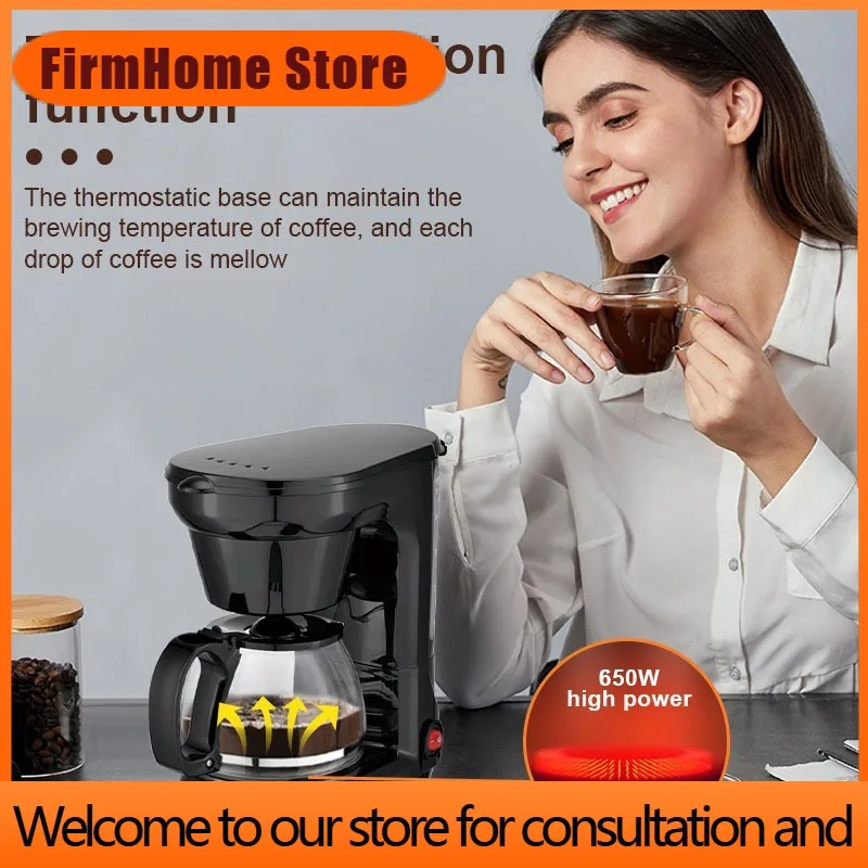 FirmHome StoreCoffe Machine Italian Automatic 110v Drip Style American Milk Tea Machine Large Capacity Simple Operation Cafeter