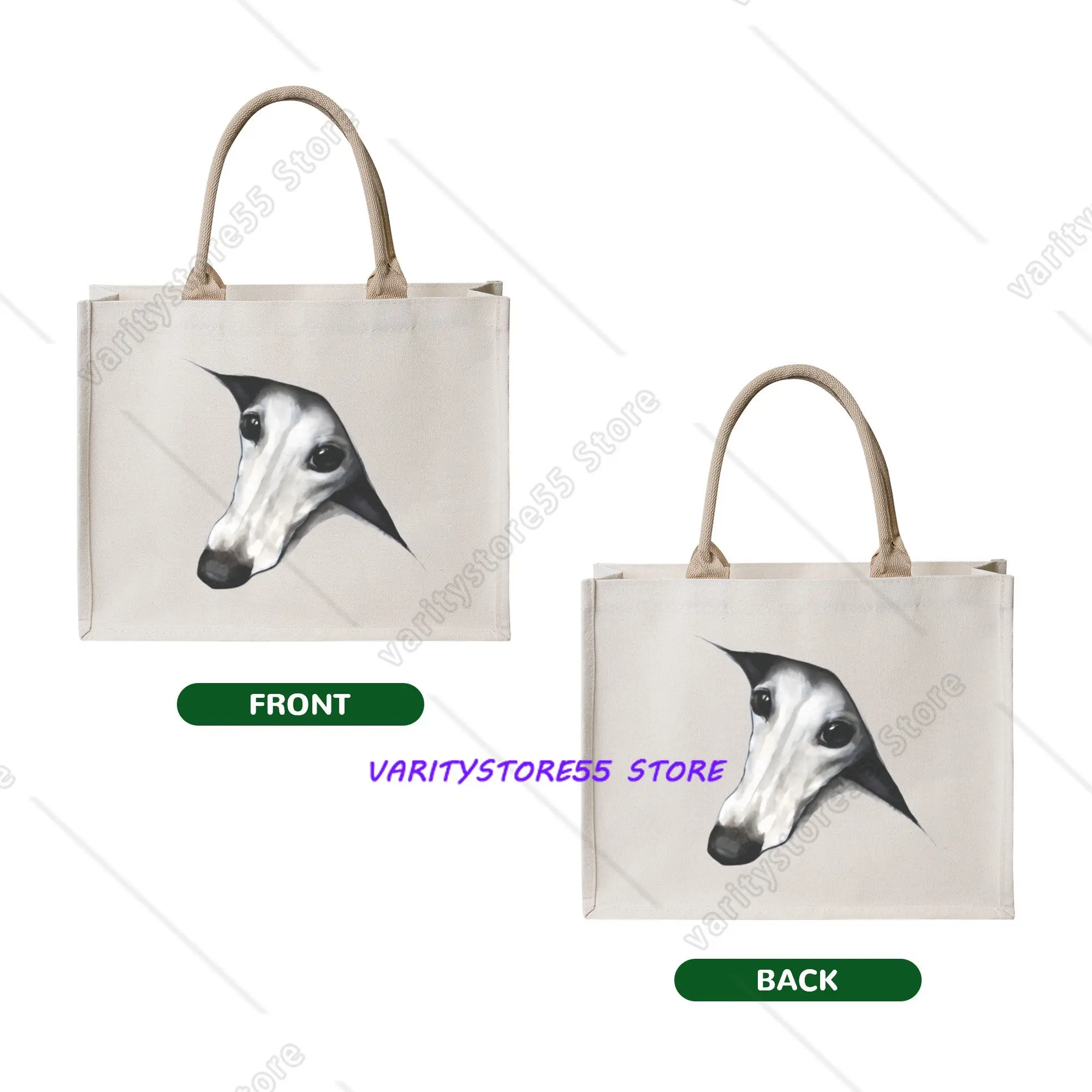 Greyhound Daffodil Hound Dog  Grocery Shopping Tote Bags Women Custom Whippet  Shopper Shoulder Bags Large Capacity Handbag