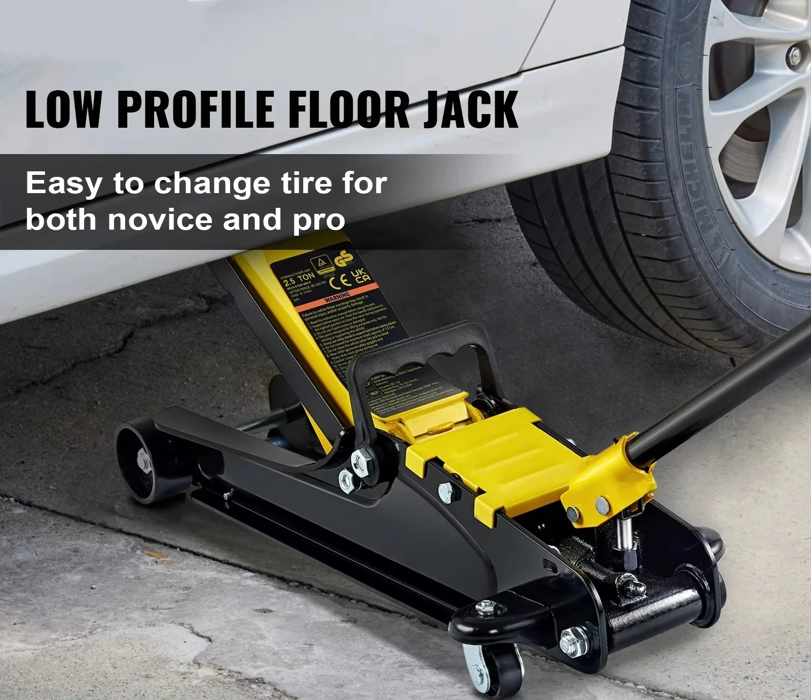 2.5T Floor Hydraulic Jack Pneumatic Low Profile Floor Jack Heavy-Duty Steel Racing Floor Jack with Piston Lift Pump