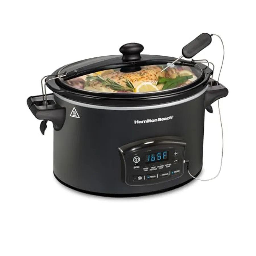 Olla de cocción lenta programable Defrost and Go con sonda de temperatura, capacidad de 6 cuartos de galón, R33962, reacondicionada