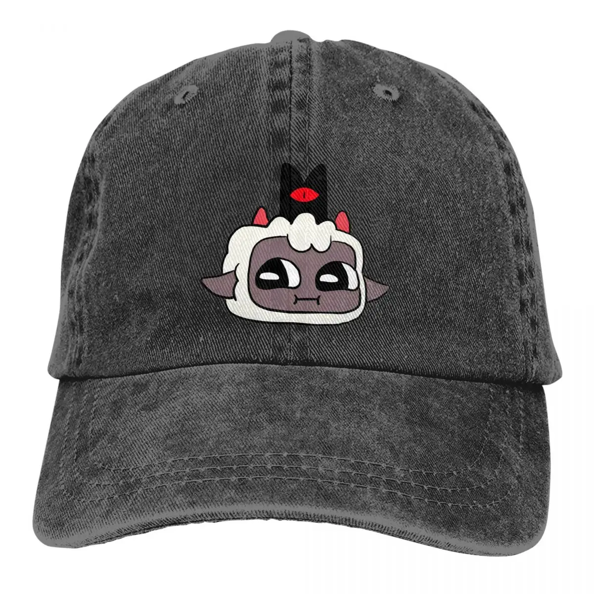 

Cute Lamb Video Game Cult Of The Lamb Occult Baseball Caps Retro Distressed Denim Headwear Unisex Style Golf Caps Hat