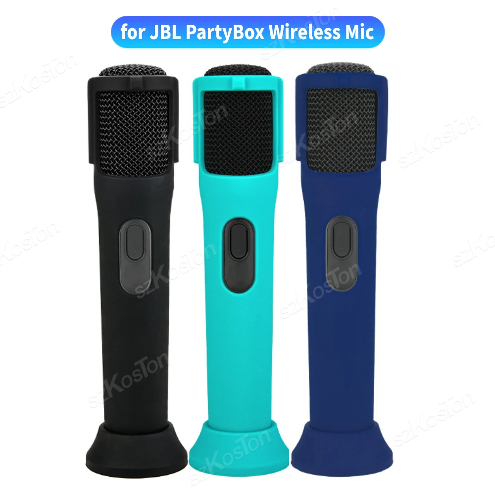 

Silicone Case for JBL PartyBox Wireless Microphone Anti-Rolling Protective Case with Base Rod Mic Sleeves Microphone Stand