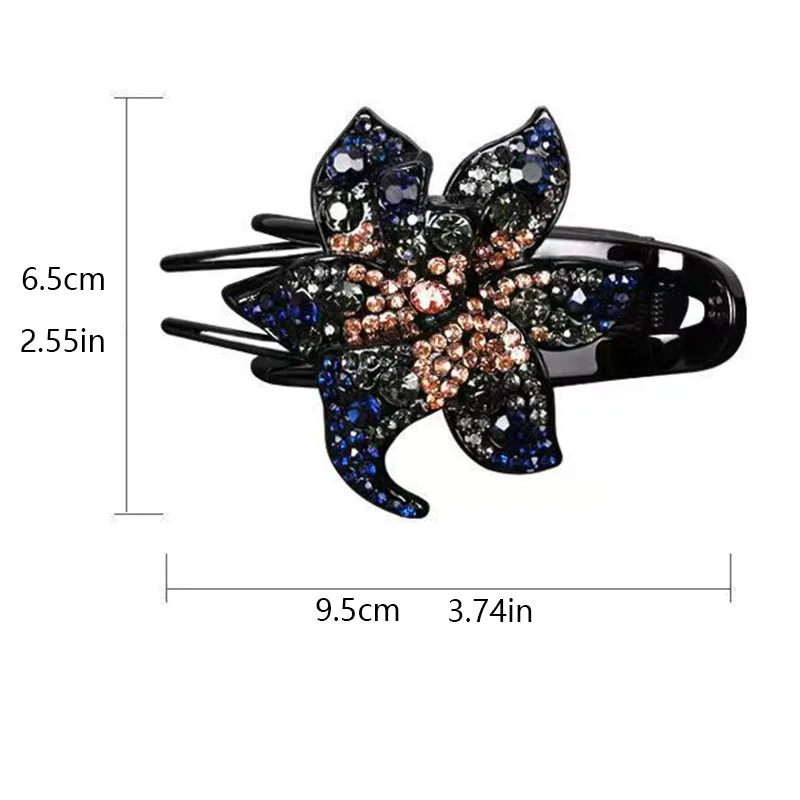 Balsamic elegant sparkly crystal flower decorative barrettes stylish hair combs for women and girls to wear