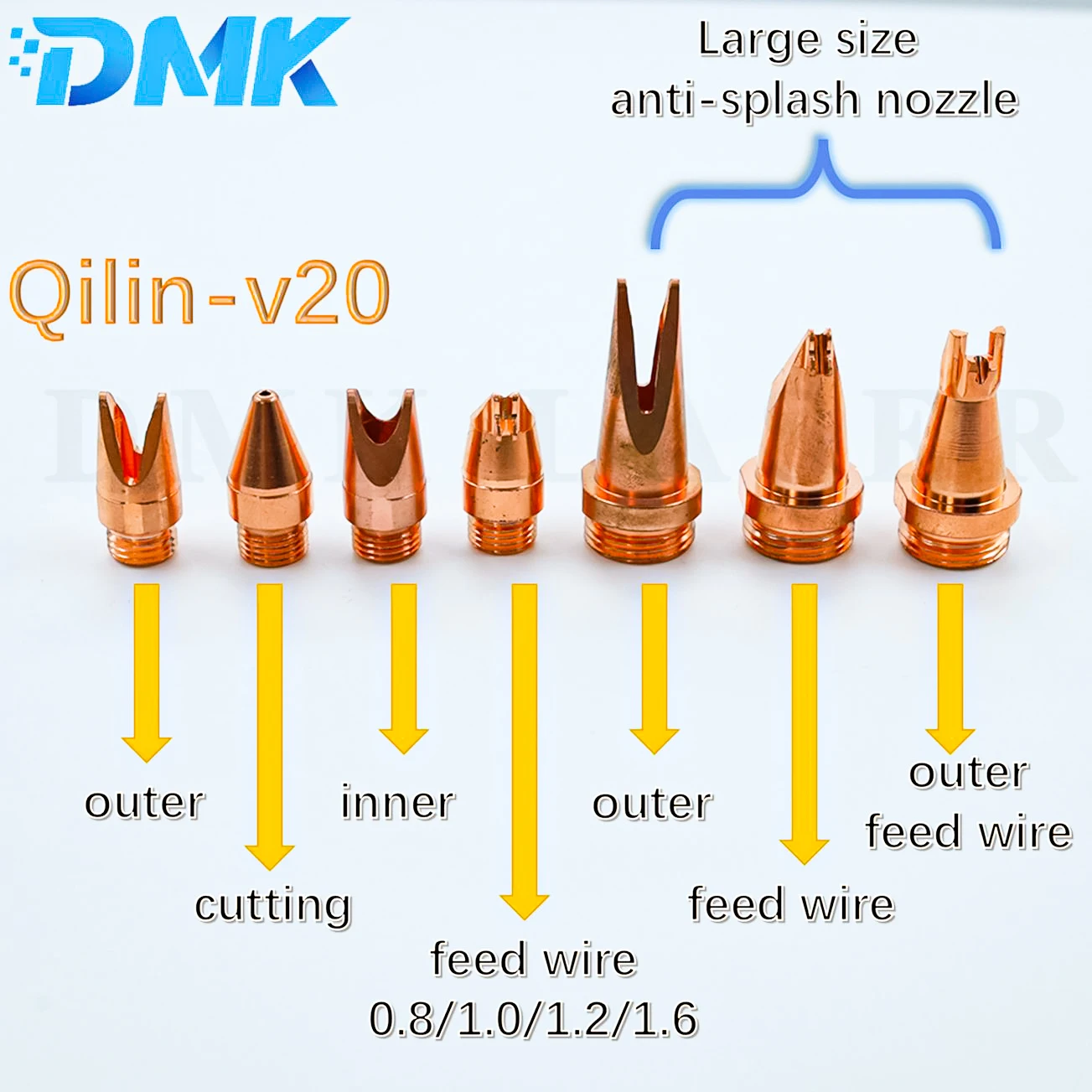 Ugello per saldatura laser Qilin V20 Ugello antispruzzo Accessori per testa di saldatura laser in fibra Qilin