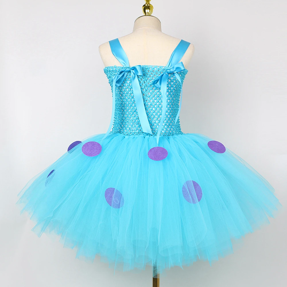 Blue Shaggy Monster Sullivan Costume Girls Birthday Halloween Cosplay Outfit for Kids Carnival Fancy Tutu Dress Disguise Clothes