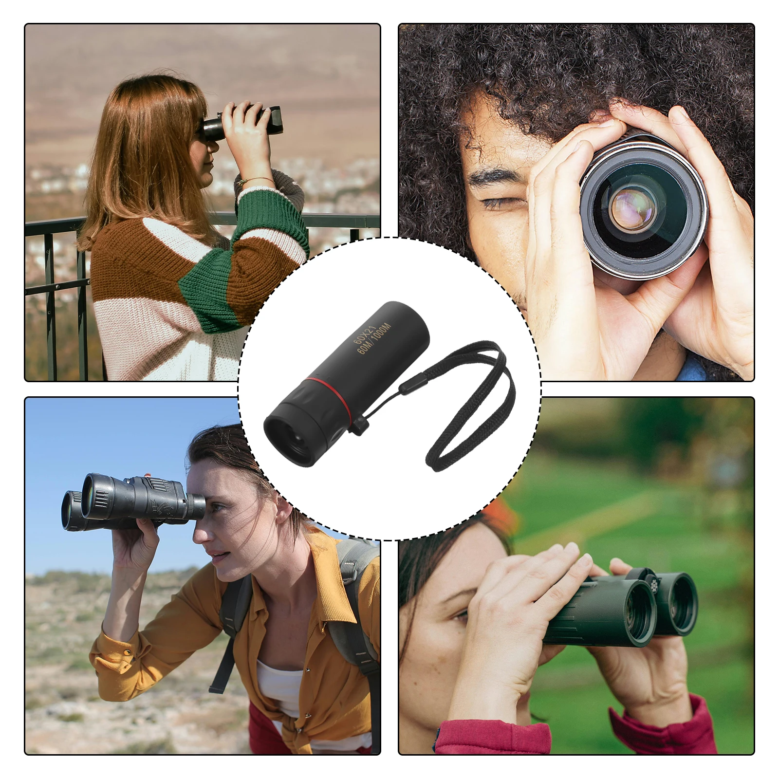 

Mini Telescope Monocular Scope Compact Lightweight 60x21 H held Telescope for Adults Bird Watching Fishing Camping Outdoor