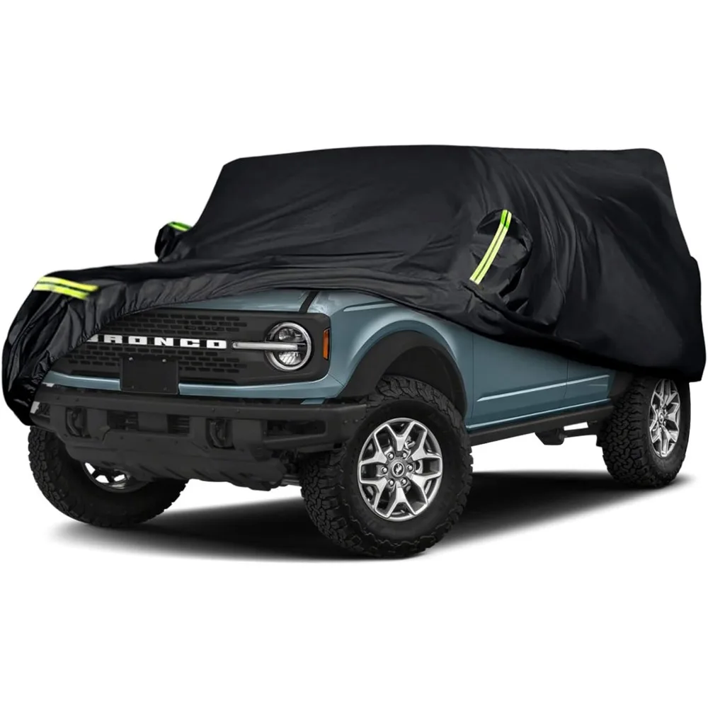 

Waterproof All-Weather Car Cover for Ford Bronco 4-Door, 6-Layer Protection with Zipper & Windproof Bands